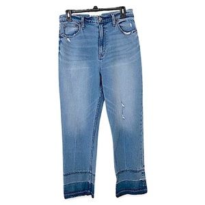 Abercrombie & Fitch Curve Love Ultra High Rise Ankle Straight Denim Jeans